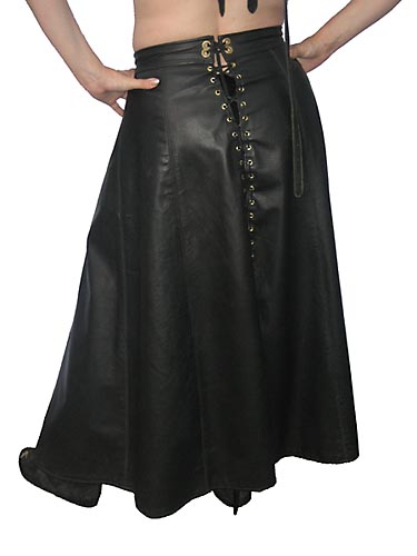 Divided Leather Skirt